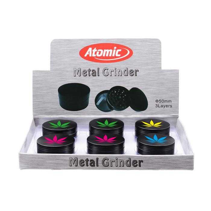 ATOMIC METAL GRINDER Ø50MM, 3 PARTS LEAVE 3D PRINT (X6)