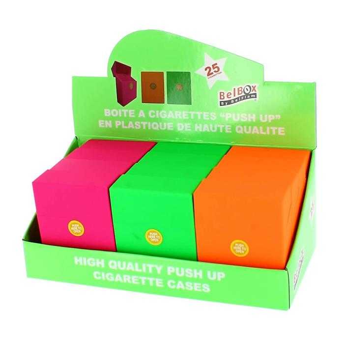 PUSH UP BOX NEON SOFT TOUCH 25' CIGARETTES (x12)