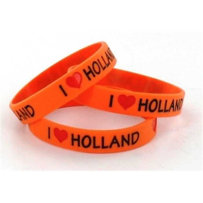 WRISTBAND ORANGE I LOVE HOLLAND